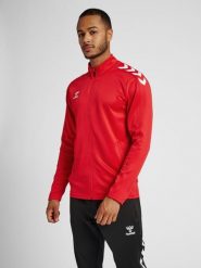 Bluza sportowa dla dorosłych Hummel Core XK Poly Zip Sweat. Zielone bluzy damskie Hummel, m, bez wzorów, z dresówki, bez kaptura. Za 173.35 zł.