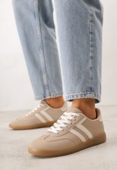 Beżowe Sneakersy Typu Klasyczne Tenisówki Kilice. Brązowe trampki i tenisówki damskie Renee, bez wzorów, z koronki, eleganckie, bez zapięcia. Za 99.99 zł.