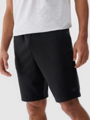 4F Spodenki dresowe regular męskie - czarne XXL. Czarne krótkie spodenki sportowe męskie 4f, l, bez wzorów, z bawełny. Za 79.99 zł.