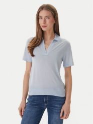 Guess Sweter W6GR03 Z0583 Błękitny Regular Fit. Niebieskie swetry damskie Guess, xxl, z aplikacjami, z wełny, bez kołnierzyka, bez ramiączek, bez kaptura. Za 469.99 zł.