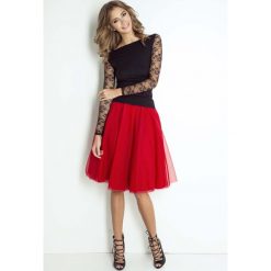Czerwona Zwiewna Tiulowa Spódnica do Kolan. Czerwone spódnice damskie Molly.pl, l, bez wzorów, z tiulu, midi. Za 279.90 zł.