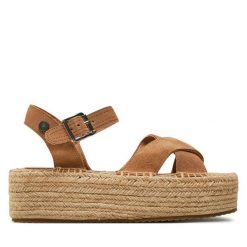 Espadryle Refresh. Brązowe sandały damskie Refresh, bez wzorów, bez obcasa, bez zapięcia. Za 159.99 zł.