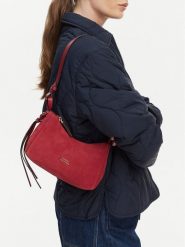 Tommy Hilfiger Torebka Th Statement Mini Should Bag Sue AW0AW18823 Granatowy. Niebieskie torebki do ręki damskie Tommy Hilfiger, bez wzorów, ze skóry, bez dodatków. Za 749.99 zł.