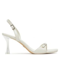 Sandały Aldo. Białe sandały damskie Aldo, bez wzorów, bez obcasa, na szpilce, bez zapięcia. Za 349.99 zł.