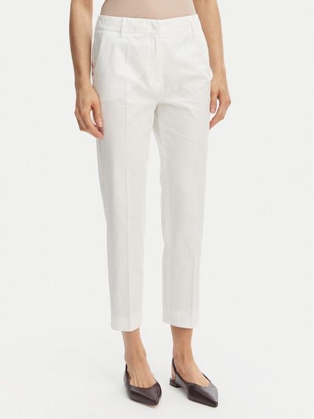 Weekend Max Mara Spodnie materiałowe Cecco 2615131082 Biały Regular Fit. Białe spodnie materiałowe damskie Weekend Max Mara, bez wzorów, z bawełny. Za 789.99 zł.