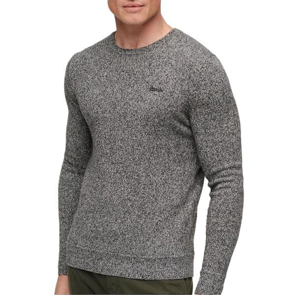 Sweter z okrągłym dekoltem Superdry Essential. Szare swetry przez głowę męskie Superdry., s, bez wzorów, z bawełny, bez kołnierzyka. Za 284.70 zł.