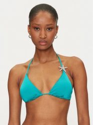 Guess Góra od bikini E5GJ23 KC692 Turkusowy. Niebieskie bikini damskie Guess, xs, z aplikacjami. Za 149.99 zł.