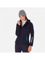 Kurtka do narciarstwa biegowego damska ROSSIGNOL W Softshell Hoodie Jkt. Niebieskie kurtki damskie Rossignol, l, bez wzorów, z materiału, z kapturem, do biegania. Za 735.00 zł.