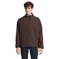 Kurtka Męska Relax Soft Shell. Brązowe kurtki sportowe męskie SOL'S, m, bez wzorów, trekkingowe. Za 217.99 zł.