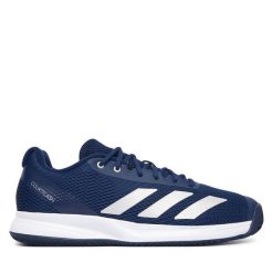 Buty do tenisa adidas. Niebieskie buty sportowe męskie Adidas, bez zapięcia, tenisowe. Za 349.99 zł.