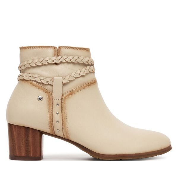 Botki Pikolinos. Brązowe botki damskie Pikolinos, bez obcasa, na słupku, bez zapięcia. Za 499.99 zł.