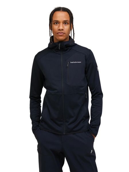 Bluza Peak Performance męska Utility Light Zip Hood czarna - XL. Czarne bluzy męskie Peak Performance, m, bez wzorów, z bawełny, bez kaptura. Za 659.00 zł.