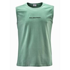 Tank-top Męski Only Way is Up. Niebieskie koszulki sportowe męskie FELSENFEST, m, bez wzorów, z bawełny, bez kołnierzyka, bez ramiączek, wspinaczkowe. Za 139.99 zł.