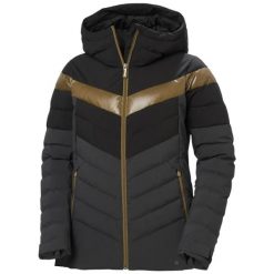 Damska kurtka puchowa Helly Hansen Imperial Puffy. Czarne kurtki snowboardowe damskie Helly Hansen, bez wzorów, z puchu, bez kaptura, narciarskie. Za 1,338.00 zł.