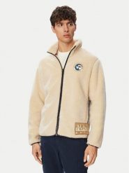 Napapijri Polar T-Archive NP0A8APE Kremowy Relaxed Fit. Białe bluzy męskie Napapijri, m, bez wzorów, z polaru, bez kaptura. Za 879.99 zł.