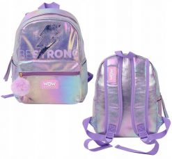 KIDS Plecak szkolny holograficzny Holo Wow dziewczęcy pompon regulowane szelki / Wow00048 (SB12070). Torby i plecaki dziecięce KIDS. Za 119.99 zł.