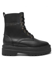 Tommy Hilfiger Trapery FW0FW08440 Czarny. Czarne śniegowce i trapery damskie Tommy Hilfiger, ze skóry. Za 479.99 zł.