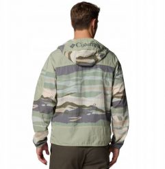 Columbia Challenger II Novelty Windbreaker Jacket 2116981348 Zielone M. Zielone kurtki męskie Columbia, m, bez wzorów, bez kaptura. Za 298.91 zł.