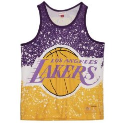 D bardeur Mitchell & Ness Jumbotron Mesh Los Angeles Lakers. Żółte koszulki sportowe męskie Mitchell & Ness, bez wzorów, z meshu, bez kołnierzyka, bez ramiączek, do koszykówki. Za 357.50 zł.