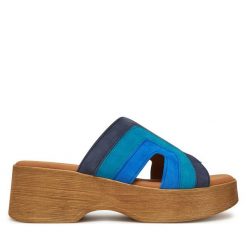 Klapki Gabor. Niebieskie klapki damskie Gabor, bez wzorów, bez obcasa. Za 399.99 zł.