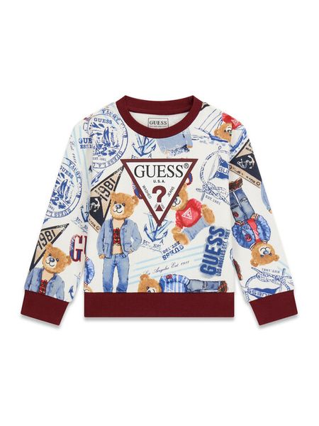 Guess Bluza N6RQ00 KA6R4 Kolorowy Regular Fit. Bluzy dla chłopców Guess, z aplikacjami, z bawełny, bez ramiączek, bez kaptura. Za 179.99 zł.