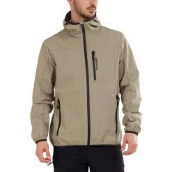 Kurtka softshellowa męska Fundango Alloy Hooded Softshell. Brązowe kurtki sportowe męskie Fundango, m, bez wzorów, z poliamidu, trekkingowe. Za 459.90 zł.