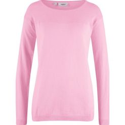 Sweter w strukturalny wzór bonprix jasnoróżowy kryształowy. Swetry damskie bonprix. Za 37.99 zł.