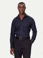 Guess Koszula LV019EU006 Granatowy Slim Fit. Niebieskie koszule męskie Guess, m, z aplikacjami, z bawełny, biznesowe, bez kołnierzyka, bez ramiączek. Za 389.99 zł.