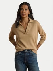 LAUREN RALPH LAUREN Sweter 200P14056004 Beżowy Regular Fit. Brązowe swetry damskie Lauren Ralph Lauren, s, bez wzorów, z syntetyku, bez kołnierzyka, bez ramiączek, bez kaptura. Za 769.99 zł.