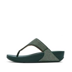 Klapki między palcami damskie FitFlop Lulu Shimmerglitz. Niebieskie sandały damskie FIT FLOP, bez wzorów, bez obcasa, bez zapięcia. Za 443.50 zł.