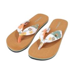 Japonki Damskie Ditsy Sun Bloom Floral. Białe klapki damskie Birkenstock, bez wzorów, z gumy, bez obcasa, na słupku. Za 161.65 zł.