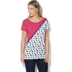 Colour Pleasure Koszulka damska CP-034 25 różowo-biało-czarna r. XL-XXL. Bluzki damskie marki Colour Pleasure. Za 70.35 zł.
