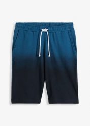 Bermudy dresowe w cieniowanym kolorze. Niebieskie szorty męskie bonprix, m, bez wzorów, z dresówki. Za 79.99 zł.