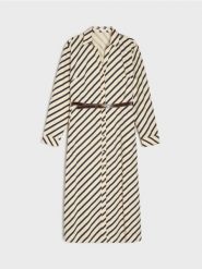 Koszulowa sukienka z bawełną z paskiem w talii - wielobarwny. Sukienki damskie Sinsay, l, bez wzorów, z bawełny, bez kołnierzyka, bez ramiączek, koszulowe. Za 59.99 zł.