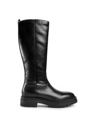 Geox Oficerki D Iridea C D04HRC 05443 C9999 Czarny. Czarne kozaki damskie Geox, ze skóry, bez obcasa, na płaskiej podeszwie. Za 539.99 zł.