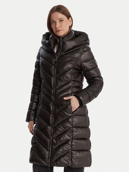 DKNY Kurtka zimowa DLEMPW58 Czarny Slim Fit. Czarne kurtki damskie DKNY, na zimę, l, bez wzorów, z syntetyku, bez kaptura. Za 879.99 zł.
