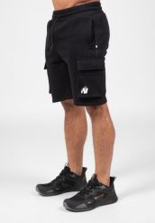 Hudson Cargo Sweat Szorty - Czarny. Czarne krótkie spodenki sportowe męskie GORILLA WEAR, xl, bez wzorów, z bawełny, na fitness i siłownię. Za 229.00 zł.