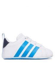 Adidas Sneakersy Grand Court Shoes Crib KI8218 Biały. Białe buty sportowe dziewczęce Adidas, bez wzorów, ze skóry, bez zapięcia. Za 109.99 zł.