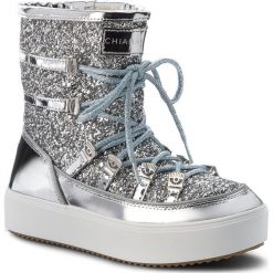 Śniegowce CHIARA FERRAGNI - 18AI-CF1762 Silver. Szare kozaki damskie marki Chiara Ferragni, z materiału. W wyprzedaży za 769.00 zł.