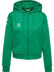 Damska bluza z kapturem zapinana na zamek Hummel Go 2.0 Chevron. Zielone bluzy damskie Hummel, xl, bez wzorów, z bawełny, z kapturem. Za 302.50 zł.