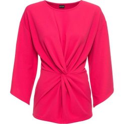 Shirt z ozdobnym przewiązaniem bonprix ciemnoróżowy. Bluzki damskie bonprix. Za 49.99 zł.