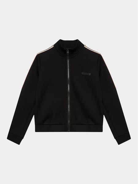 Guess Bluza J2YQ06 KB3P2 Czarny Regular Fit. Czarne bluzy dla dziewczynek Guess, z aplikacjami, z bawełny, bez ramiączek, bez kaptura. Za 179.99 zł.