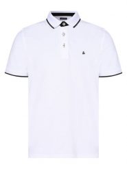 Jack & Jones koszulka polo Mężczyźni Bawełna biały, XL. Białe koszulki polo męskie Jack & Jones, m, bez wzorów, z bawełny, eleganckie, bez ramiączek. Za 149.95 zł.
