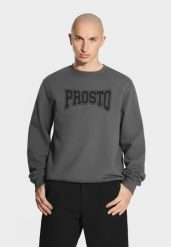 Bluza sportowa męska Prosto College bez kaptura. Czarne bluzy męskie Prosto., l, z aplikacjami, z bawełny, bez kaptura. Za 161.99 zł.
