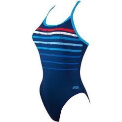 Kostium Kąpielowy Zoggs Avoca. Niebieskie kostiumy jednoczęściowe damskie ZOGGS, bez wzorów, sportowe, do pływania. Za 59.00 zł.