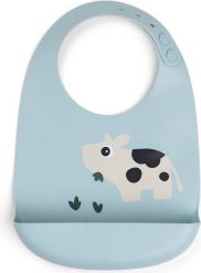 Śliniak z kieszonką Tiny Farm Dotti błękitny. Niebieskie śliniaki dla dzieci Done by deer, bez wzorów. Za 49.00 zł.