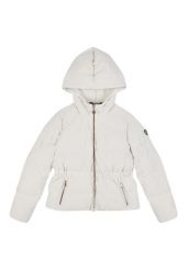 Kurtka pikowana dziewczęce Emporio Armani biały. Białe kurtki damskie Emporio Armani, bez wzorów, z materiału, bez kaptura. Za 951.75 zł.