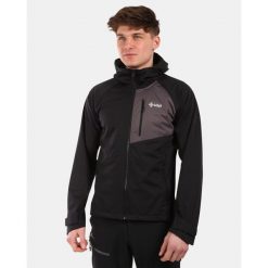 Męska kurtka softshell Kilpi BELTRA-M. Czarne kurtki sportowe męskie Kilpi, m, bez wzorów, z softshellu, trekkingowe. Za 473.69 zł.