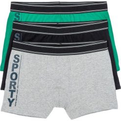 Bokserki (3 pary) bonprix jasnoszary melanż + zielony + czarny z nadrukiem. Bokserki męskie marki Speedo. Za 50.97 zł.