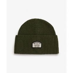Czapka z dzianiny Superdry Trucker. Zielone czapki i kapelusze męskie Superdry., z aplikacjami, z dzianiny, eleganckie. Za 131.80 zł.